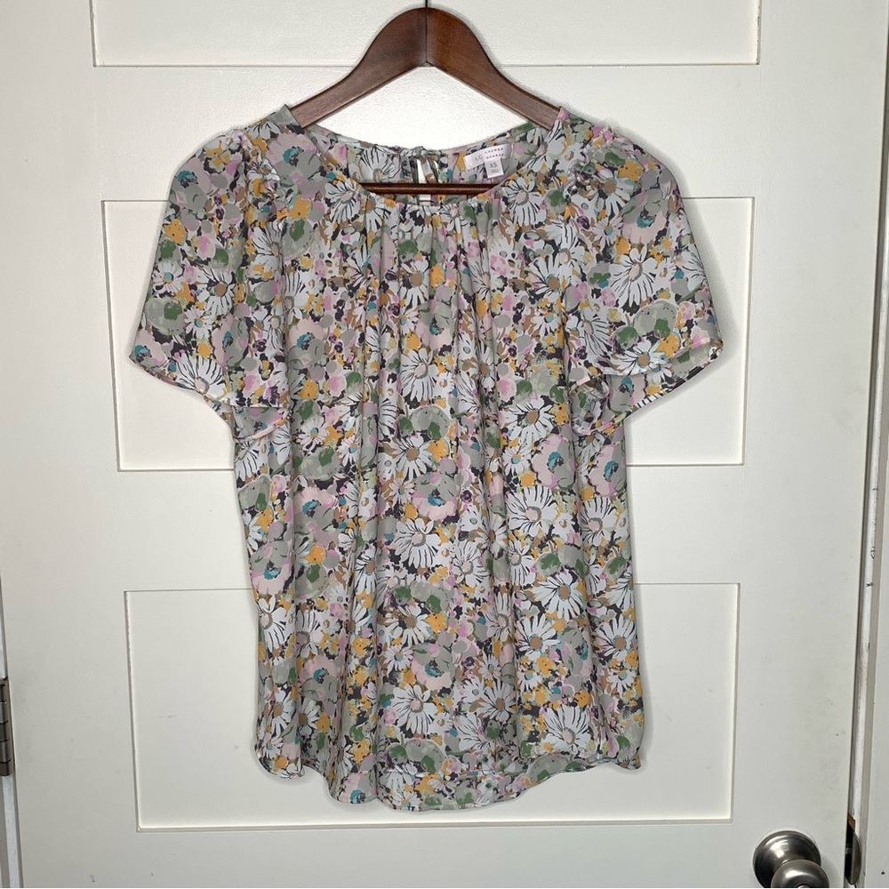LC Lauren Conrad Floral Print Women's Blouse Size XS